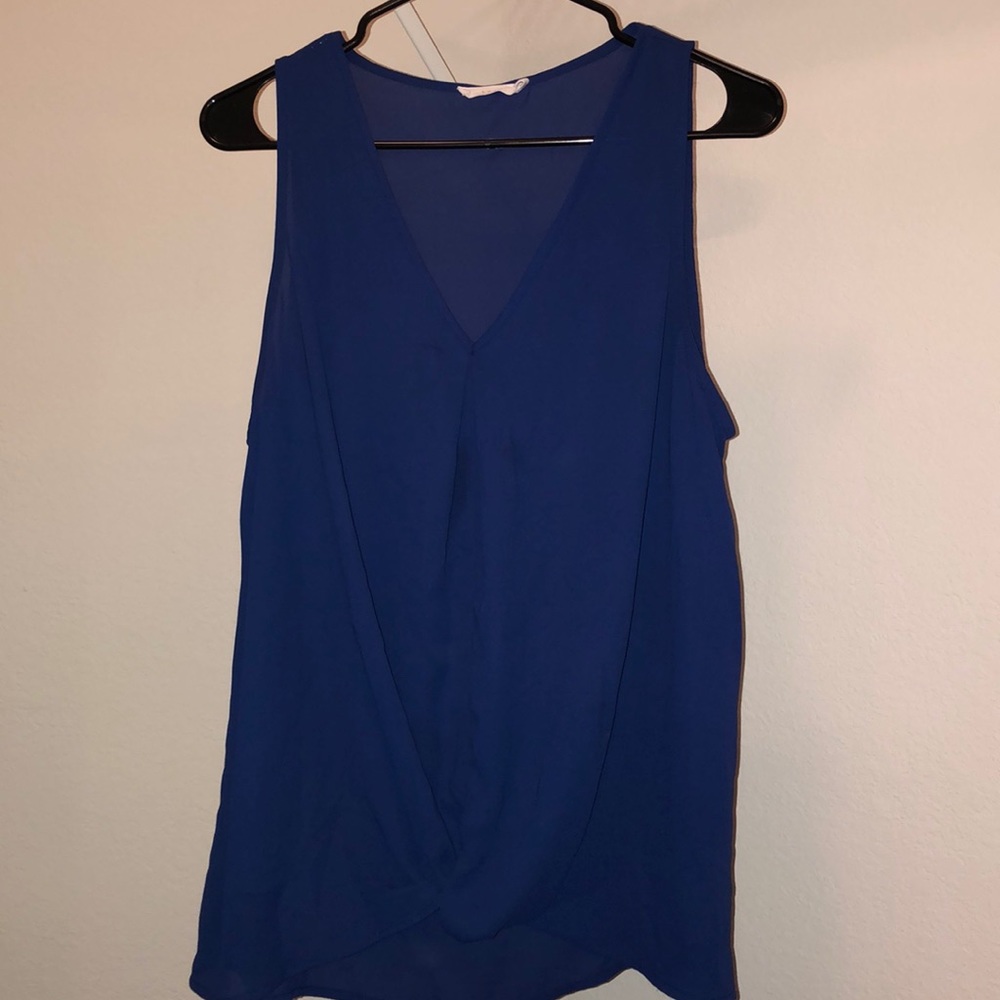 Sheer blue top